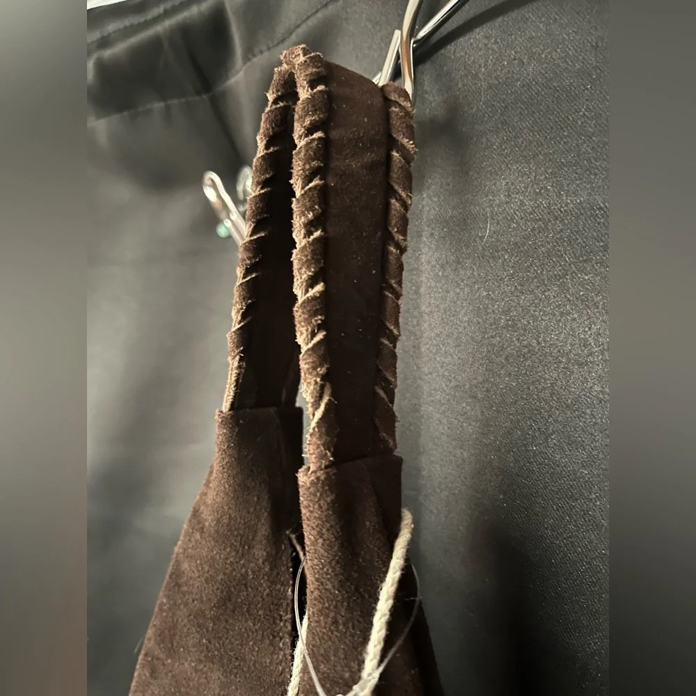 Brown Suede Haute Hippie Triangle Sling Bag NWT